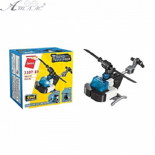 Игрушка Конструктор Qman Вертолет Полиция 3в1 32 детали  2107-10