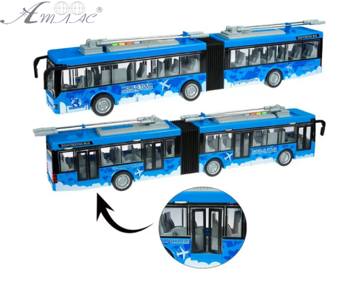 Іграшка Машинка City Service Тролейбус-Гармошка зі світлом, двері відчиняються, 43 см 915В фото 2 Іграшка Машинка City Service Тролейбус-Гармошка зі світлом, двері відчиняються, 43 см 915В фото 2