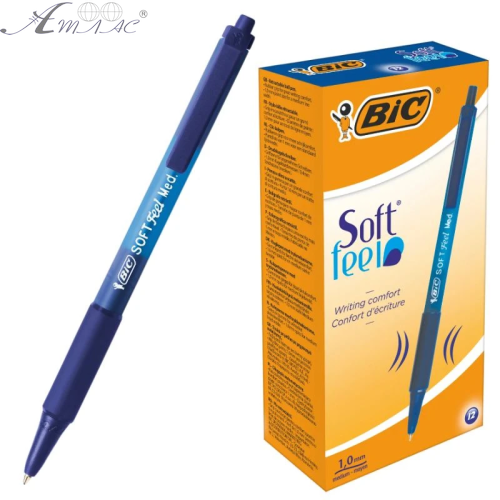 Ручка шариковая BIC Soft Feel Синяя автомат 1 мм  8373982