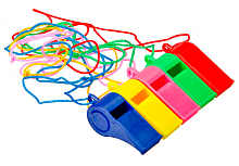 Іграшка Свисток пластиковий на мотузку  16102