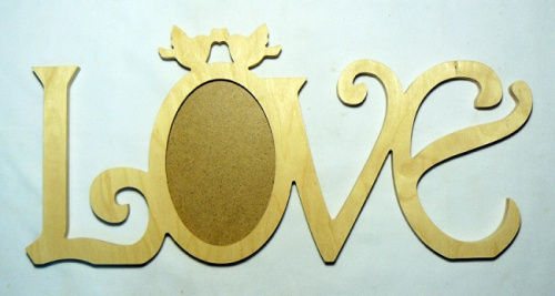 Деревянная Фоторамка "Love" для 1-го фото с птичкой 0530 Деревянная Фоторамка "Love" для 1-го фото с птичкой 0530