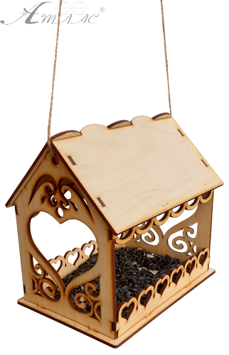 Годівничка № 4 будинок із сердечками 22 х 16 х 20.5 см AS-4276, F-0233 фото 3 Годівничка № 4 будинок із сердечками 22 х 16 х 20.5 см AS-4276, F-0233 фото 3