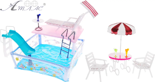 Кукольная Мебель набор Gloria Бассейн 2578 Кукольная Мебель набор Gloria Бассейн 2578