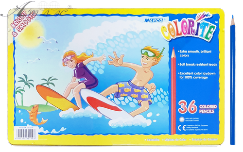 Карандаши цветные Marco Colorite 36 цветов шестигранные в металлическом пенале 1100-36TN Карандаши цветные Marco Colorite 36 цветов шестигранные в металлическом пенале 1100-36TN