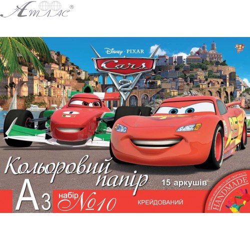 Папір кольоровий, набір 1В № 10 крейдований, 2 дизайна А3, 15 арк 950531