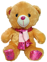 Игрушка Мягкая Мишка Микс в шарфе с блестками 21 см музыкальный  BL7-2, B5, B10