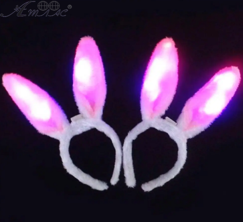 Іграшки Обруч Вушка Зайки з підсвіткою 29 см хутряні білі з рожевим 09921 Іграшки Обруч Вушка Зайки з підсвіткою 29 см хутряні білі з рожевим 09921