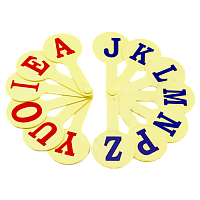 Веер Ангийских букв, желтый или белый пластик AS-0001, К-7372