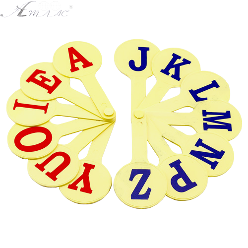 Веер Ангийских букв, желтый или белый пластик AS-0001, К-7372 Веер Ангийских букв, желтый или белый пластик AS-0001, К-7372