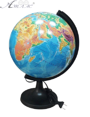 Глобус фізичний з підсвічуванням 32 см пластик  08917