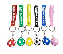 Брелок Мяч футболный с силиконовым браслетом яркий  12246