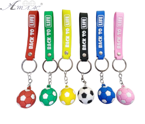 Брелок Мяч футболный с силиконовым браслетом яркий 12246 Брелок Мяч футболный с силиконовым браслетом яркий 12246