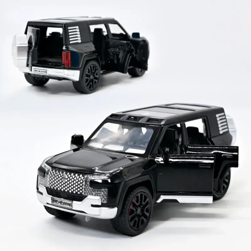 Машинка Автоэксперт Range Rover Defender черная 14см двери свет звук 16744 Машинка Автоэксперт Range Rover Defender черная 14см двери свет звук 16744