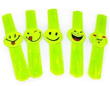 Браслет світловідбиваючий флікер салатовий зі Смайлом 22х3см  AX-6057