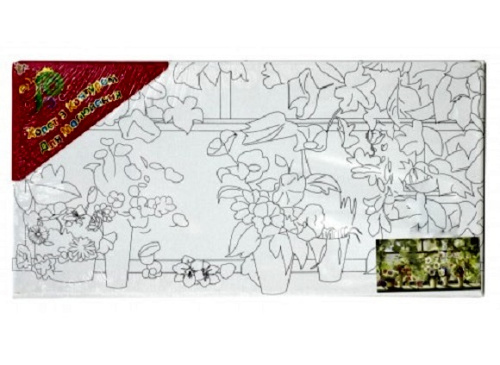 Холст с контуром Петунии в вазочках на подрамнике 20 х 40 см 951000 Холст с контуром Петунии в вазочках на подрамнике 20 х 40 см 951000