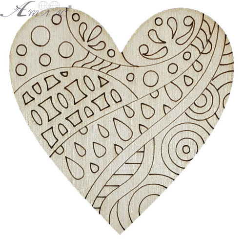 Фигурка фанерная - Сердце винтажное № 1, 7 х 7 см AS-4715, В-0280 Фигурка фанерная - Сердце винтажное № 1, 7 х 7 см AS-4715, В-0280