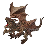 Игрушка Дракон фигурка Коричневый с крыльями 16см резина  15730
