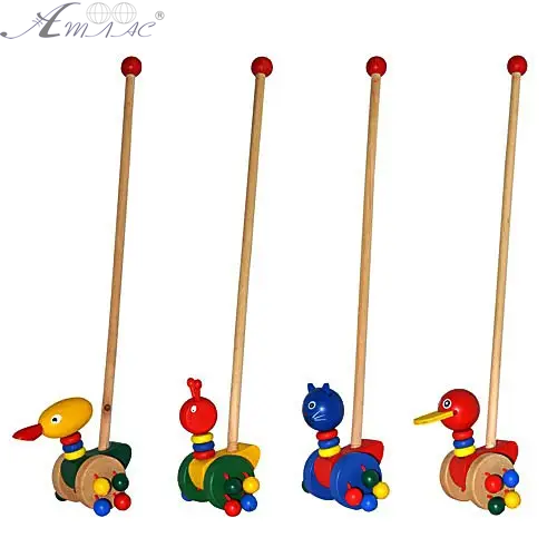 Игрушка Каталка Деревянная 12 см с ручкой Микс 0025 Игрушка Каталка Деревянная 12 см с ручкой Микс 0025