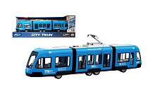 Іграшка Трамвай 44 см Жовтий інерційний зі світлозвуковими ефектами  WY930W