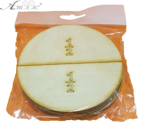 Дроби учебные от 1 до 6 частей d = 10 см из фанеры AS-7106, О-00014 фото 2