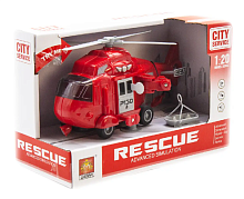 Вертоліт Рятувальний пластиковий 22см світло, звук, у коробці  WY760D