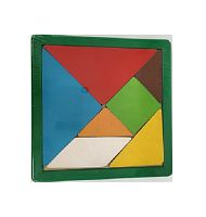Танграм КОЛЬОРОВИЙ в пластмасовій рамці з фанери 11 х 11 см  02408