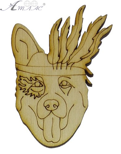 Фигурка фанерная - Песик № 16 с перьями 70 х 52 мм с магнитом AS-4792, В-0318 Фигурка фанерная - Песик № 16 с перьями 70 х 52 мм с магнитом AS-4792, В-0318