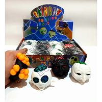 Игрушка Прикол Шарик Антистресс голова черная 6см  11238