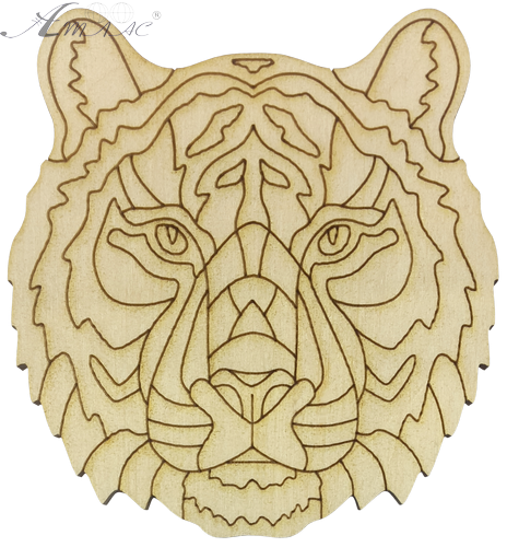 Фигурка фанерная - Тигр № 4 морда обычная 7,5 х 8 см AS-4539 Фигурка фанерная - Тигр № 4 морда обычная 7,5 х 8 см AS-4539