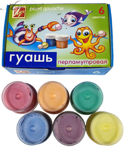 Гуашь набор Луч - Перламутровая 6 цветов 20мл фото 3 Гуашь набор Луч - Перламутровая 6 цветов 20мл фото 3