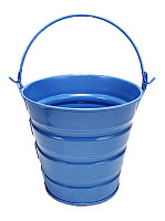 Відерко Декоративний метал 9,5 х 9,5см Диз № 6 широкий смуги Синє  04892