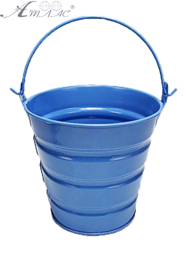 Відерко Декоративний метал 9,5 х 9,5см Диз № 6 широкий смуги Синє 04892 Відерко Декоративний метал 9,5 х 9,5см Диз № 6 широкий смуги Синє 04892