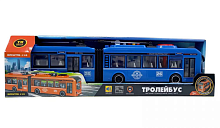 Игрушка Машинка АвтоЭксперт Троллейбус-Гармошка Синий со светом, двери открываются, 40 см 26487