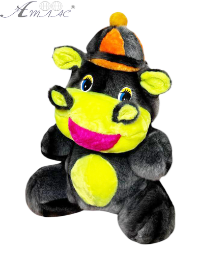 Іграшка М'яка Великий Бегемот 70 см сірий з яскравими вставками 13160 Іграшка М'яка Великий Бегемот 70 см сірий з яскравими вставками 13160