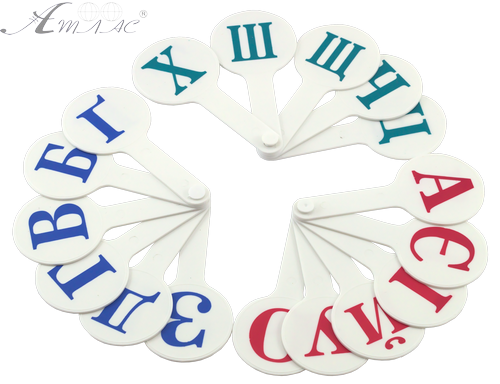 Веер Украинских букв, супер-белый пластик AS-0006, К-5374