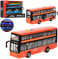 Игрушка Автобус АвтоСвіт двери открываются+свет+звук оранжевый 27 см  AS-2626