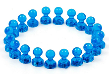 Магнит неодимимовый Пешка прозрачный для доски 16х11мм 1шт Голубой  07156