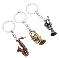 Брелок Труба музыкальная духовая металл микс  ВТ-3725
