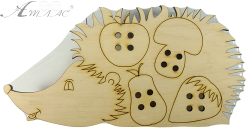 Игрушка развивающая Шнуровка Ежик 20 х 17 см, с цветным шнурком 1,2 м  AS-7149 фото 3