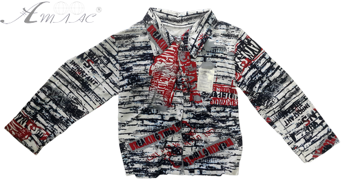 Рубашка для мальчика футер с длинными рукавами, р. 64 11577 Рубашка для мальчика футер с длинными рукавами, р. 64 11577