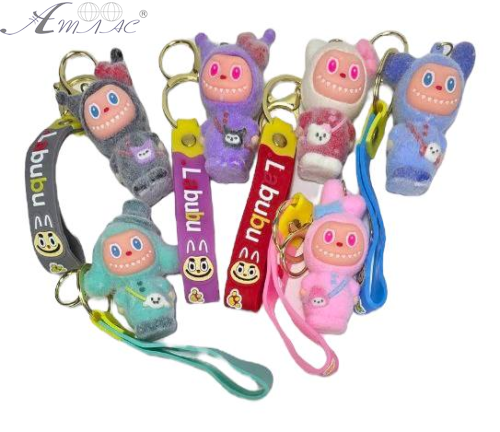 Брелок Лабубу бархатный с браслетом 7 см 06927 Брелок Лабубу бархатный с браслетом 7 см 06927