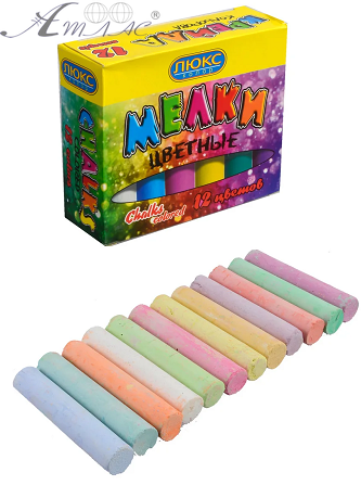 Крейда кольорові Толстые Люкс 12 кольорів  КРУ-12, 04255