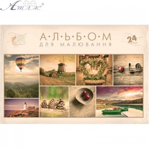 Альбом для малювання, склейка 24 аркуші Рюкзачок мікс А-18