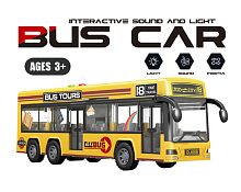 Игрушка Автобус BUS CAR двери открываются свет звук желтый 28 см  329-1
