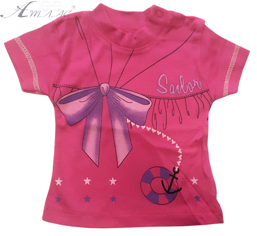 Футболка для дівчинки Pabbuc з бантом та якірем р.62-80 11587