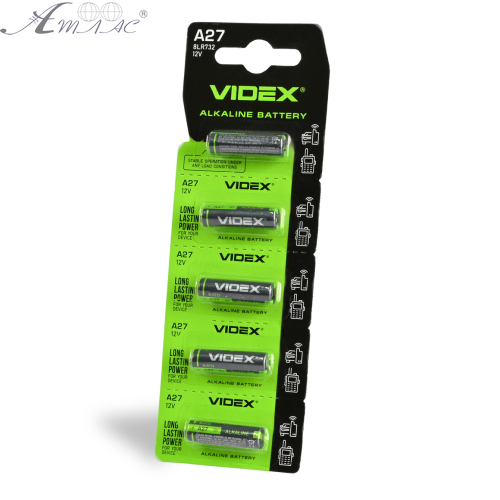 Батарейка 27A Videx Alkaline 12V 7,7х28мм 1шт до 07,2030р 03547 фото 2 Батарейка 27A Videx Alkaline 12V 7,7х28мм 1шт до 07,2030р 03547 фото 2