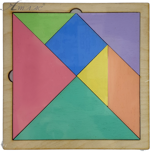 Танграм ЦВЕТНОЙ на МДФ основе 12 х 12 см AS-7144 Танграм ЦВЕТНОЙ на МДФ основе 12 х 12 см AS-7144