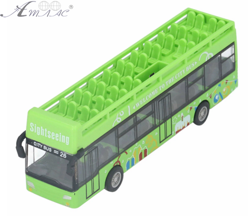 Іграшка Автобус Die-Cast кабріо двоповерховий зелений 15 см 1210-1D48 фото 3 Іграшка Автобус Die-Cast кабріо двоповерховий зелений 15 см 1210-1D48 фото 3