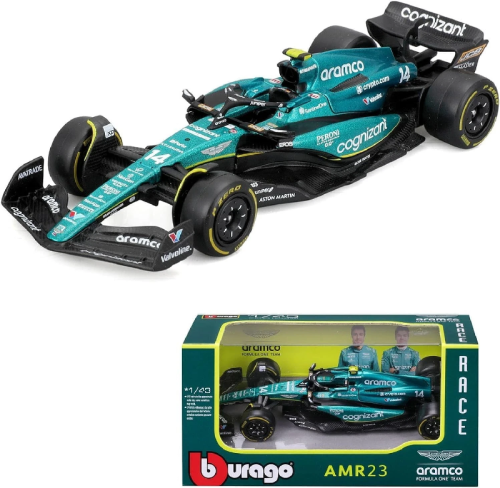 Машинка Bburago F1 Aston Martin AMR23 гоночный болид 13см 18-38090 Машинка Bburago F1 Aston Martin AMR23 гоночный болид 13см 18-38090