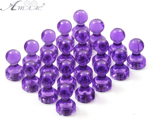 Магнит неодимимовый Пешка прозрачный для доски 16х11мм 1шт Фиолетовый  05300